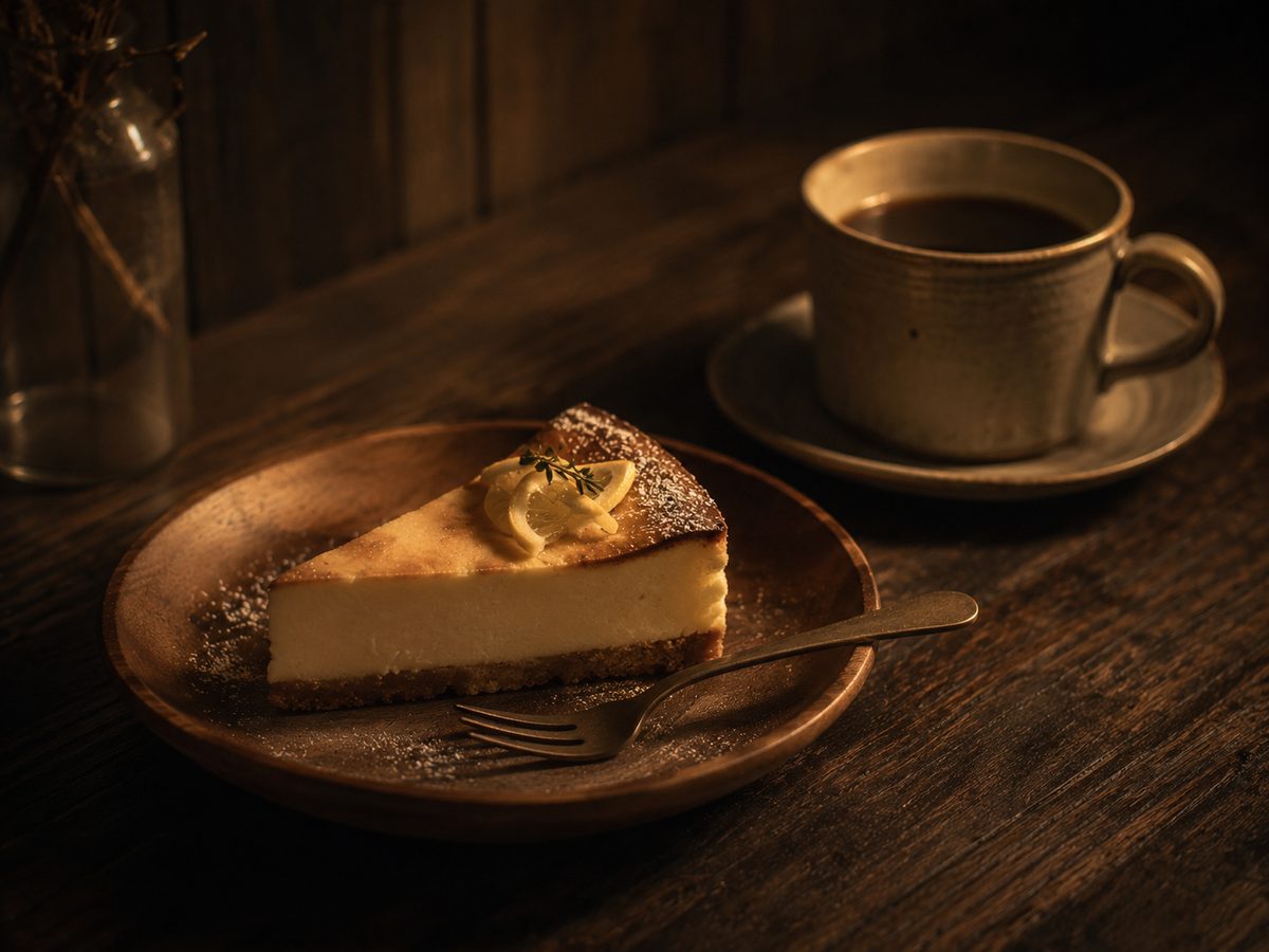 自家製チーズケーキと珈琲